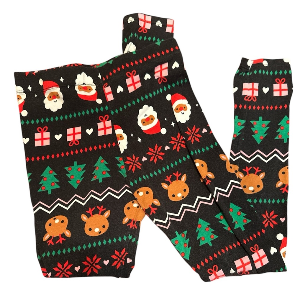 Girls Holiday Christmas Festive Print Leggings